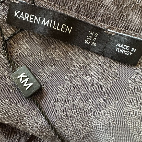 Karen Millen Charcoal Patterned Dress size 4 - Picture 7 of 8